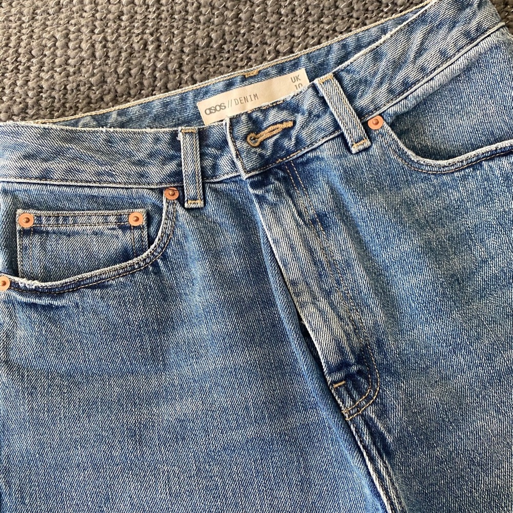 ASOS vintage fit high waist denim shorts sz 6 - Picture 2 of 4